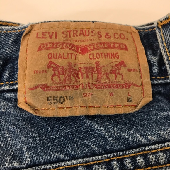 Levis 550 Cut-Off Jean Shorts Hi Waist Plus sz 16 - Picture 4 of 6